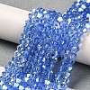 Transparent Electroplate Glass Beads Strands EGLA-A039-T4mm-B07-4