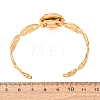304 Stainless Steel Coffee Bean Chain Cuff Bracelet Blanks with Flat Round Bezel Settings SA-CBA4160-02C-G-3