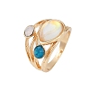 Alloy Multi-Moonstone Finger Rings for Women FS-WG1D73B-01-1
