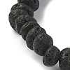 Natural Lava Rock & Pearl & Brass Beaded Stretch Bracelets BJEW-JB09493-02-4