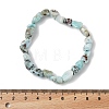 Natural Larimar Bead Stretch Bracelets BJEW-K213-65-2