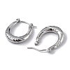 Non-Tarnish 304 Stainless Steel Oval Hoop Earrings for Women EJEW-I284-09P-2