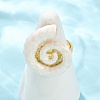 Brass Enamel Adjustable Cuff Rings for Women RJEW-G357-01B-2
