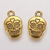 Mexico Holiday Day of the Dead Sugar Skull Tibetan Style Alloy Metal Pendants X-TIBEP-21061-AG-FF-2
