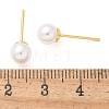 Brass ABS Imitation Pearl Stud Earrings EJEW-B132-01A-G-5