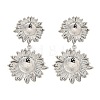 Rack Plating Flower Brass Stud Earrings EJEW-H016-16P-1