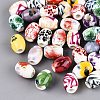 Printed Handmade Porcelain Beads PORC-Q007-13A-1