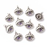 Brass Micro Pave Purple Cubic Zirconia Charms ZIRC-A016-08AS-1