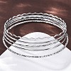 5Pcs 304 Stainless Steel Bangle Set for Women BJEW-S162-01B-P-2