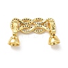 Rack Plating Brass Micro Pave Clear Cubic Zirconia Fold Over Clasps KK-E034-50G-2