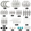 DIY Woven Net/Web with Feather Earring Making Kits DIY-FS0008-65-2