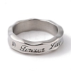 Word Forever Love 304 Stainless Steel Clear Cubic Zirconia Finger Rings for Unisex RJEW-U005-08D-AS-3