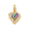 Brass Micro Pave Clear Cubic Zirconia European Dangle Charms KK-F905-20G-04-1
