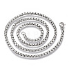 Non-Tarnish 201 Stainless Steel Box Chain Necklace STAS-S105-JN929-1-45-2