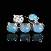 Alloy Pave Natural Blue Aquamarine Beads PW-WGA4791-04-1