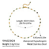 304 Stainless Steel & Natural Gemstone Faceted Rondelle Beads Link Chain Necklaces for Women TY8099-1-2