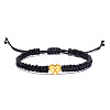 Alloy Heart with Letter Pattern Bead Braided Bead Bracelets FS-WGEB992-24-1