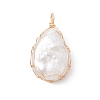 Natural Baroque Pearl Keshi Pearl Copper Wire Wrapped Pendants PALLOY-JF04725-3