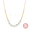 925 Sterling Silver with Natural Pearls Beads Necklaces NJEW-Z030-08G-1