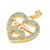 Brass Rhinestone Pendants RB-CBA2C2D-04G-2