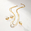 Fan Shape Golden Stainless Steel Jewelry Set VT9934-2-3