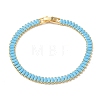 Synthetic Turquoise Tennis Bracelets KK-CBA964F-01G-05-4