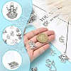 50Pcs 8 Styles Tibetan Style Alloy Moon with Fairy Pendants FIND-YW0005-15-4