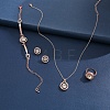 Alloy Rhinestone Link Bracelets & Stud Earrings & Pendant Necklaces & Rings Sets WG6A31F-02-2