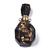 Assembled Synthetic Pyrite and Imperial Jasper Openable Perfume Bottle Pendants G-R481-14D-2