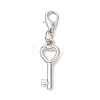 Valentine's Day Heart & Key CCB Plastic Pendants Decorations HJEW-JM01445-3