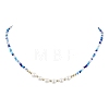 Boho Glass Beads & Shell Pearl Beaded Necklaces NJEW-JN04975-4