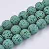 Spray Painted Natural Lava Rock Beads Strands G-N0324-B-03-1