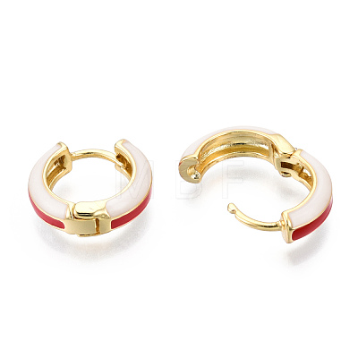 Brass Huggie Hoop Earrings EJEW-S209-07D-1