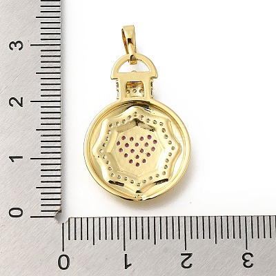 Rack Plating Brass Micro Pave Cubic Zirconia Pendants KK-I717-03G-1