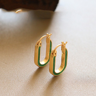 Brass Enamel Hoop Earrings WG72E93-01-1