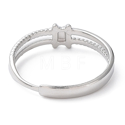 304 Stainless Steel Double Line Adjustable Rings RJEW-D006-11P-1