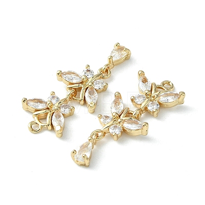Brass Pave Cubic Zirconia Pendants X-KK-G462-47KCG-1