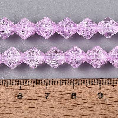 Transparent Crackle Glass Beads Strands GLAA-Q115-04A-08-1