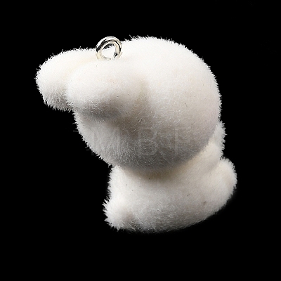 Flocking Opaque Resin Pendants RESI-G128-01N-1