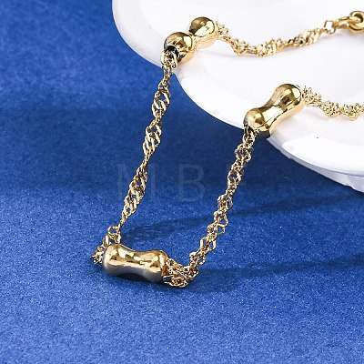 304 Stainless Steel Rope Chain Bracelets for Women BJEW-C094-05G-1