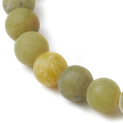 Frosted Natural TaiWan Jade Round Beaded Stretch Bracelets for Women Men BJEW-JB11478-01-1