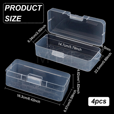 Transparent Plastic Storage Boxes LS-CON-WH0094-35B-1