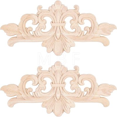 Olycraft Rubber Wood Carved Onlay Applique AJEW-OC0001-51A-1