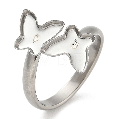 304 Stainless Steel Cuff Rings Components STAS-K279-02C-P-1