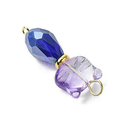 Cat Shapes Glass Links Connector Charms PALLOY-JF03240-1
