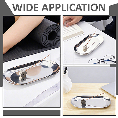 2Pcs Stainless Steel Oval Jewelry Storage Trays for Rings AJEW-ME0004-11-1