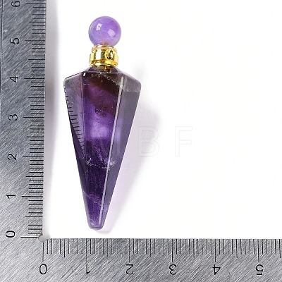 Natural Amethyst Faceted Cone Openable Perfume Bottle Big Pendants G-L524-18G-10-1