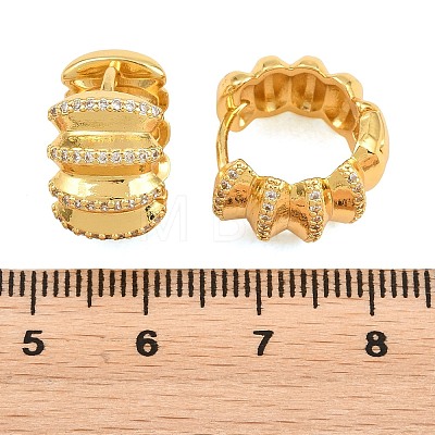 Brass Micro Pave Clear Cubic Zirconia Hoop Earrings for Women EJEW-T058-01A-G-1