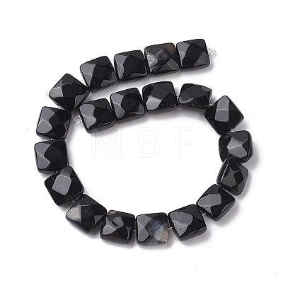 Dyed & Heated Natural Black Agate Beads Strands G-K359-B13-01-1