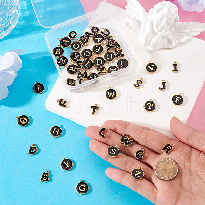 Initial Letter A~Z Alphabet Alloy Enamel Charms ENAM-TA0003-58-1